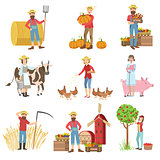 Farmers And Their Products Set