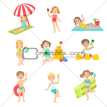 Kids Playing At the Beach Set
