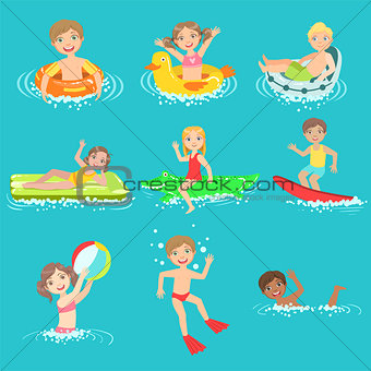 Kids Playing In the Water Set