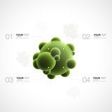 Abstract 3d green bacteria