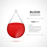 Red blood drop with your content
