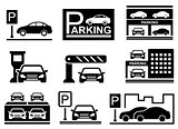 car on parking icons