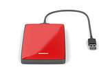 Red external hard drive