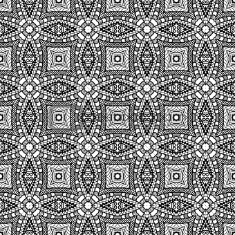 Black and white geometric seamless patterns.