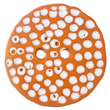 Brown dotted handmade ceramic button