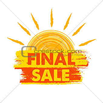 final sale with sun sign, drawn label