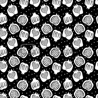 seamless pattern with pomegranate . vector