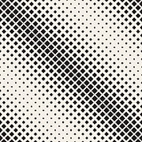 Vector Seamless Black And White Diagonal Halftone Square Pattern
