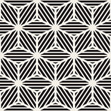 Vector Seamless Black And White Cube Lines Grid Pattern