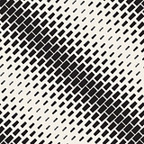 Vector Seamless Black And White Diagonal Halftone Rectangles Pattern