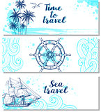 Blue horizontal marine banners
