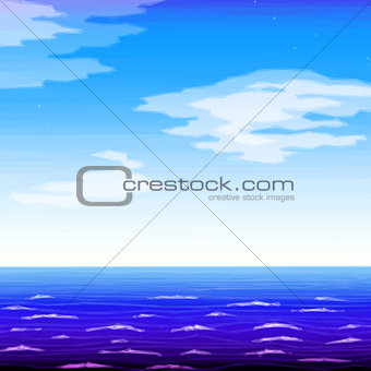 Landscape, Sea and Sky, Low Poly