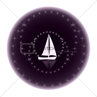 Logo yacht club on a dark background.