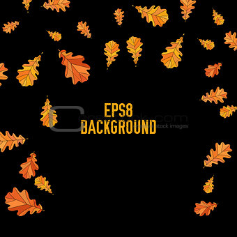 abstract vector doodle autumn leaves background