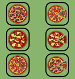 Pizza icons set