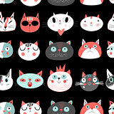 Seamless pattern of cats