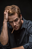 Portrait of man with cigarette