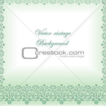Abstract square lace frame with paper swirls