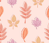 Seamless pattern from autumn leaves.
