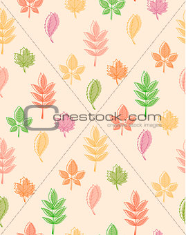 Seamless pattern from autumn leaves.