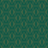Golden seamles pattern. Green background