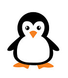 Cute cartoon penguin on white background