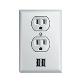 Electrical power socket with USB