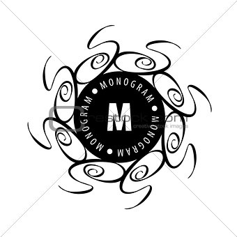 monogram vector in frame