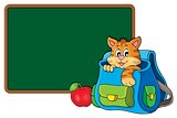 Cat in schoolbag theme image 2