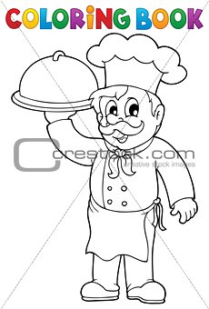 Coloring book chef theme 1