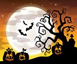 Halloween tree silhouette theme 3