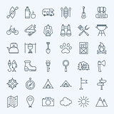Line Camping Icons
