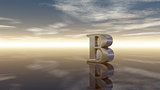 metal uppercase letter b under cloudy sky - 3d rendering