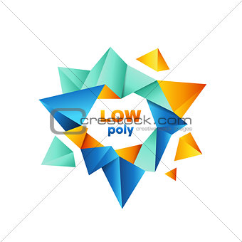 Colorful polygonal crystal logo vector design