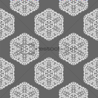 Creative Ornamental Mosaic Seamless Grey Pattern