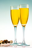 Glasses of champagne to celebrate the new year