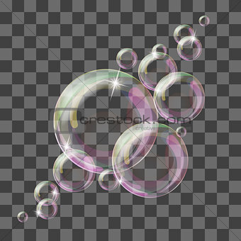Abstract background with transparent bubbles.
