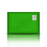 Green envelope isolated on white background.
