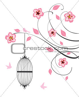 Vintage Background With Cages