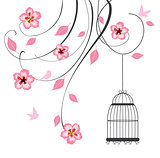Floral background with cage