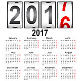 Stylish calendar for 2017. Week starts on Monday