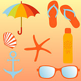 Beach set, items for a holiday