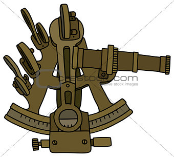 Historic brass sextant