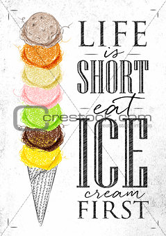 Poster ice cream cone