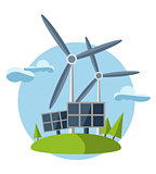 concept illustration with icon of green energy