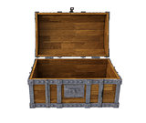 old chest on white background
