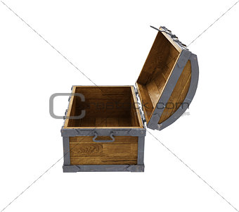 old chest on white background