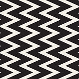 Vector Seamless Black and White ZigZag Lines Geometric Pattern