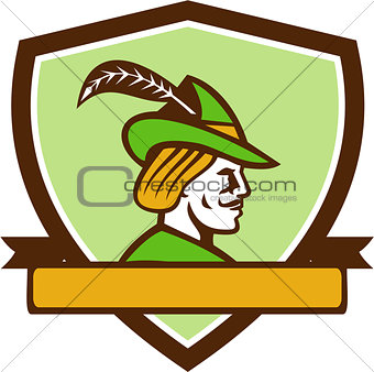 Robin Hood Side Ribbon Crest Retro