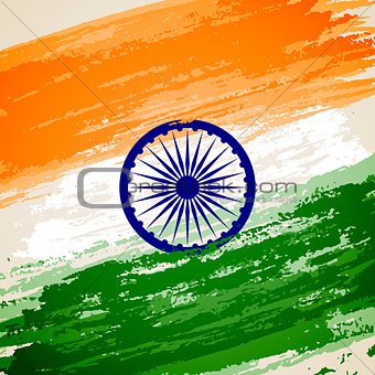 illustration of grungy Indian Flag
